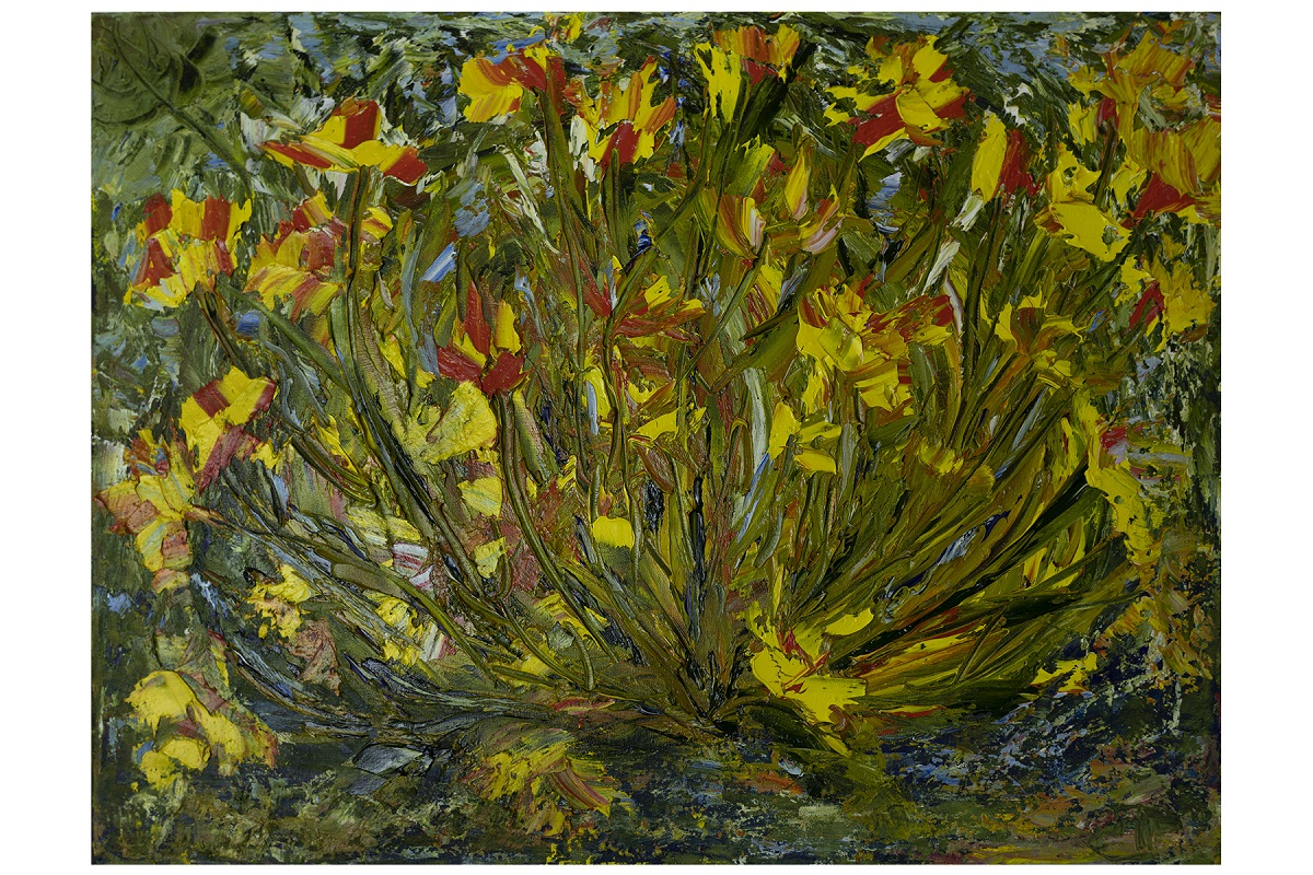 Картина маслом на холсте цветы Бархатцы. Частная коллекция (Беларусь)
