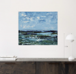 Картина абстракция для интерьера пейзаж размер 70Х70 Вода Небо Цветы 2020-I-8. Частная коллекция