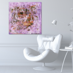 Scent of spring 2021-3 80X80cm. Oil painting abstract 