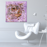 Scent of spring 2021-3 80X80cm. Oil painting abstract  SOLD