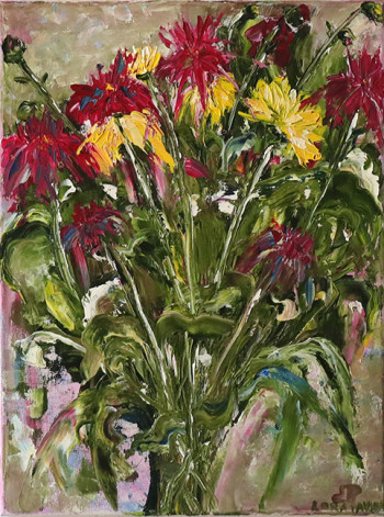  Цветы картина хризантемы маслом. Частная коллекция (Россия)