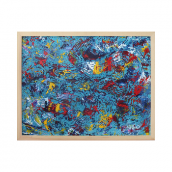 Abstract red and blue see wall art Lora Pavlova III-25