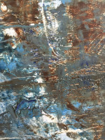  SOLD. Blue Abstract Oil Painting original Texture 76Х76 №2