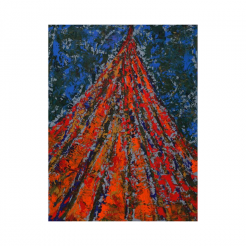 Abstract art red blue Lora Pavlova III-43
