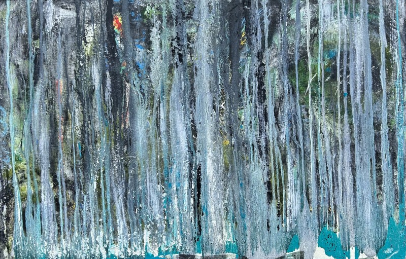 Большая абстрактная картина маслом в раме